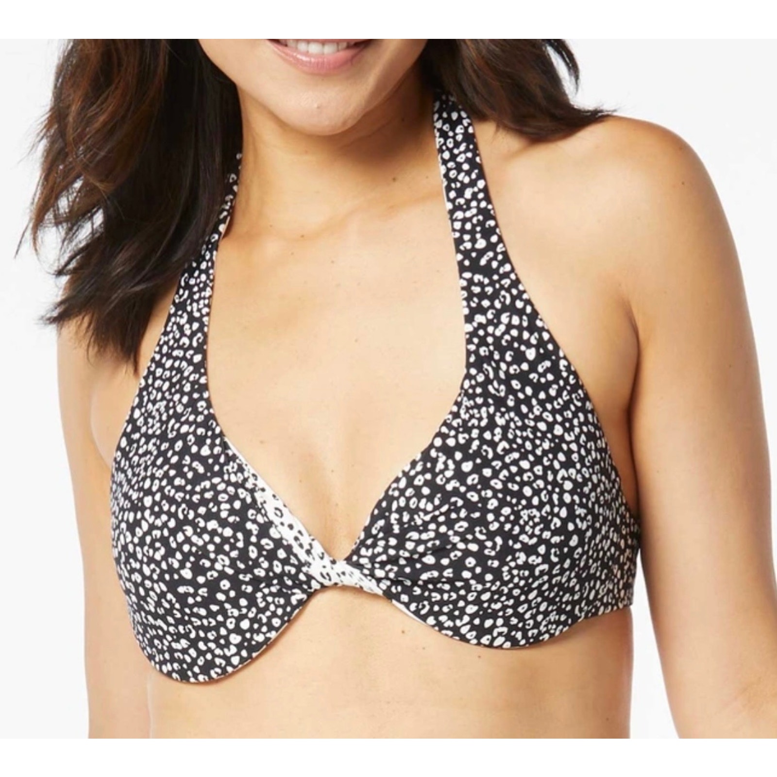 Coco Reef Island Cheetah Verso Twist Reversible Uw Bikini Top 36d 38d Nwt
